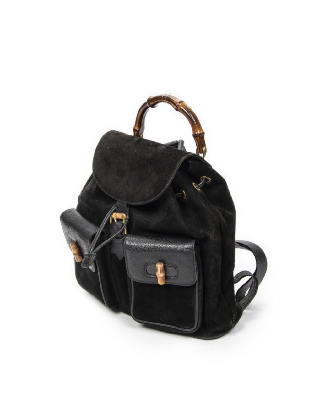 Gucci Rajibanbu Backpack Black Suede Leather - Picture 12 of 15